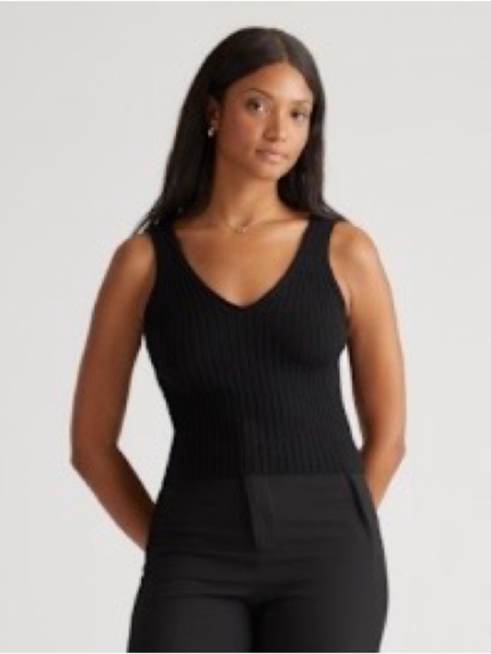 Women's Eco-Knit Cropped Sweater Tank/XS / Black
